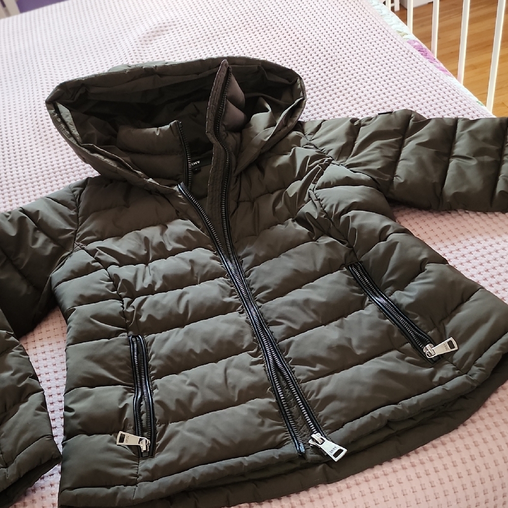 DKNY Olive Puffer Jacket with Hood